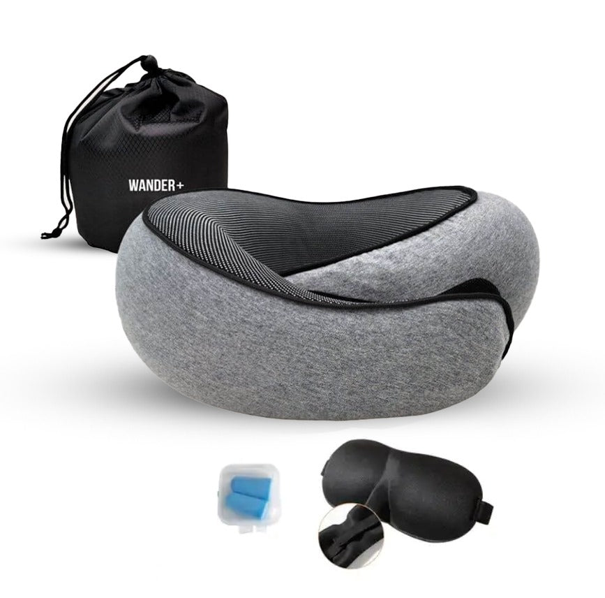 Ostrich pillow + eye mask for sleeping + earplugs