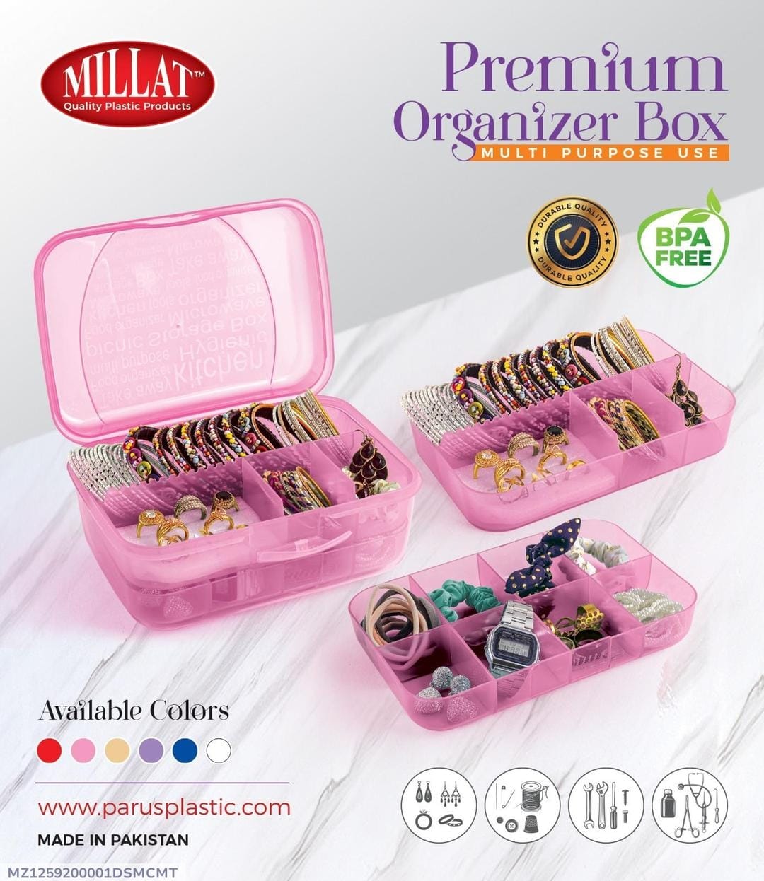 3-Tier Jewelry and Cosmetics Organizer Box