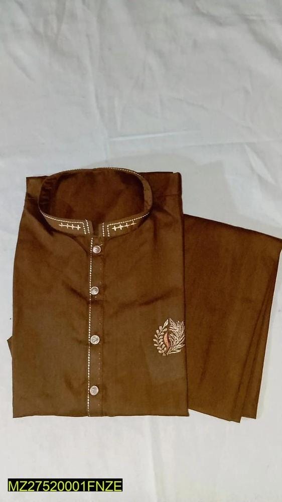 Men's Stitched Wash & Wear Embroidered Kurta